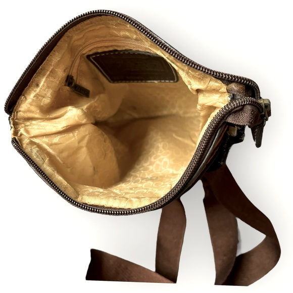 Vintage Coach Crossbody Bag Neutral Colours Leather Accents - Picture 8 of 11